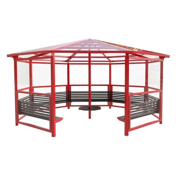 8 Sided Shelter with 7 Seats and Side Panels 8 Sided Shelter with 7 Seats and Side Panels