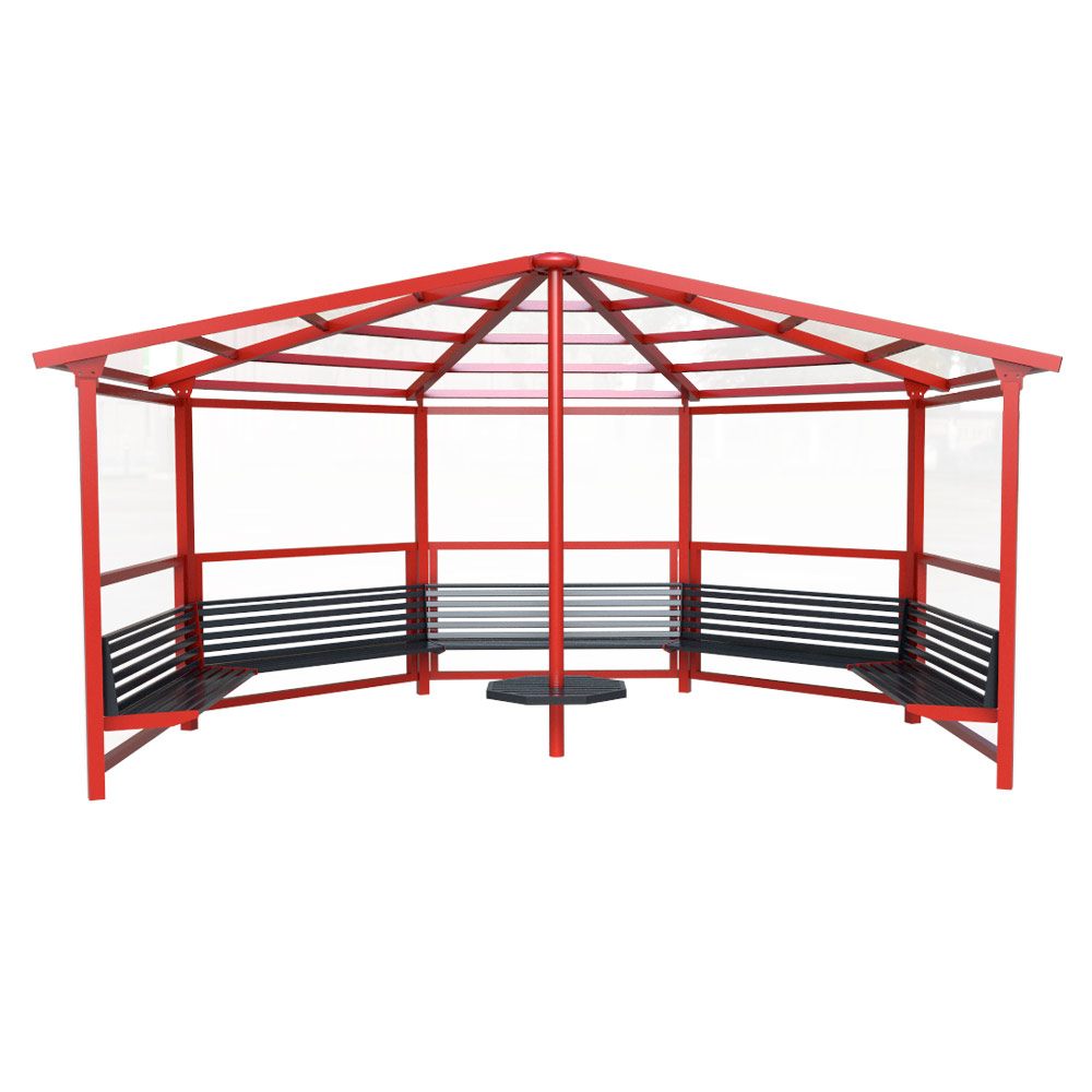 5 Sided Shelter with 5 Seats and Side Panels