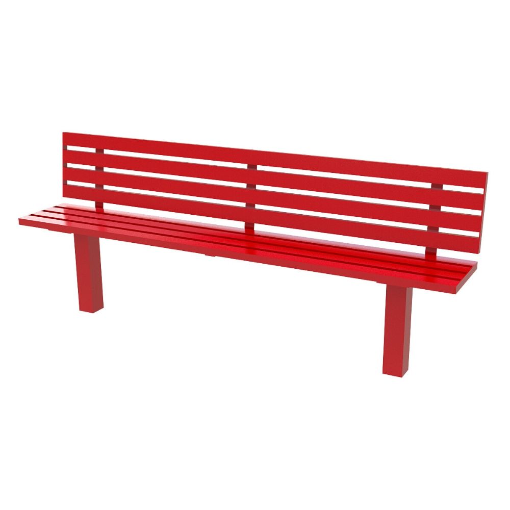 Steel Slatted Seat Single Colour 2M