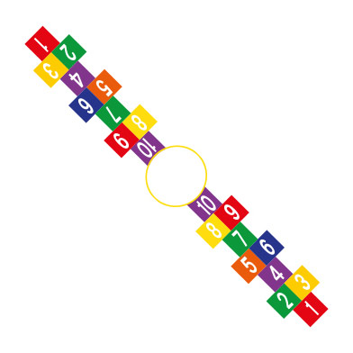 2 Way Hopscotch (using 300mm squares)