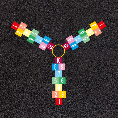 3 Way Hopscotch (using 300mm squares) 3 Way Hopscotch (using 300mm squares)