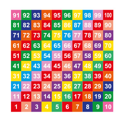 1-100 Grid Solid Colour