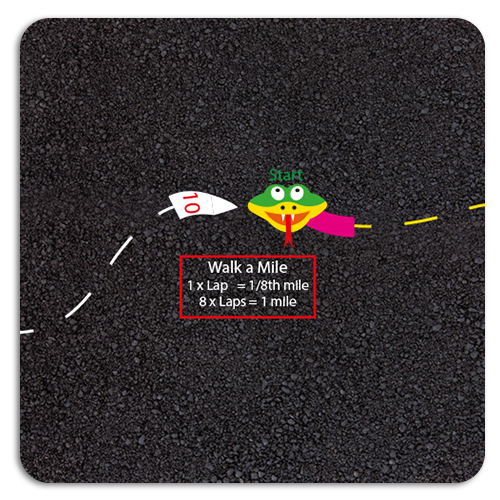 Walk a mile dashed line