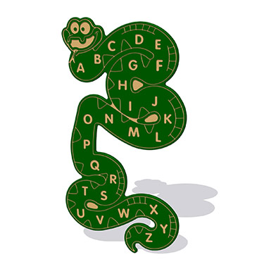 Alphabet Snake Wall Play Panel 19mm TC