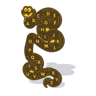 Alphabet Snake Wall Play Panel 15mm TC