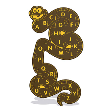 Alphabet Snake Wall Play Panel 15mm TC Alphabet Snake Wall Play Panel 15mm TC