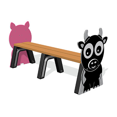 Farm Animal Bench 1.6m (various animal ends) Farm Animal Bench 1.6m (various animal ends)