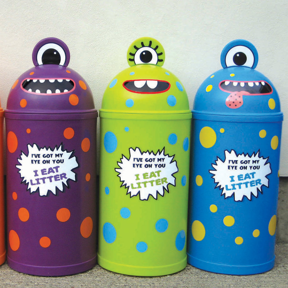 Small Monster Litter Bin - Set of Four Small Monster Litter Bin - Set of Four