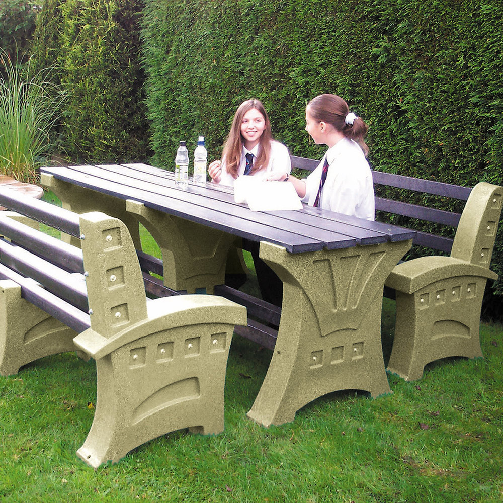 Table and 2 x Three Person Seat Table and 2 x Three Person Seat