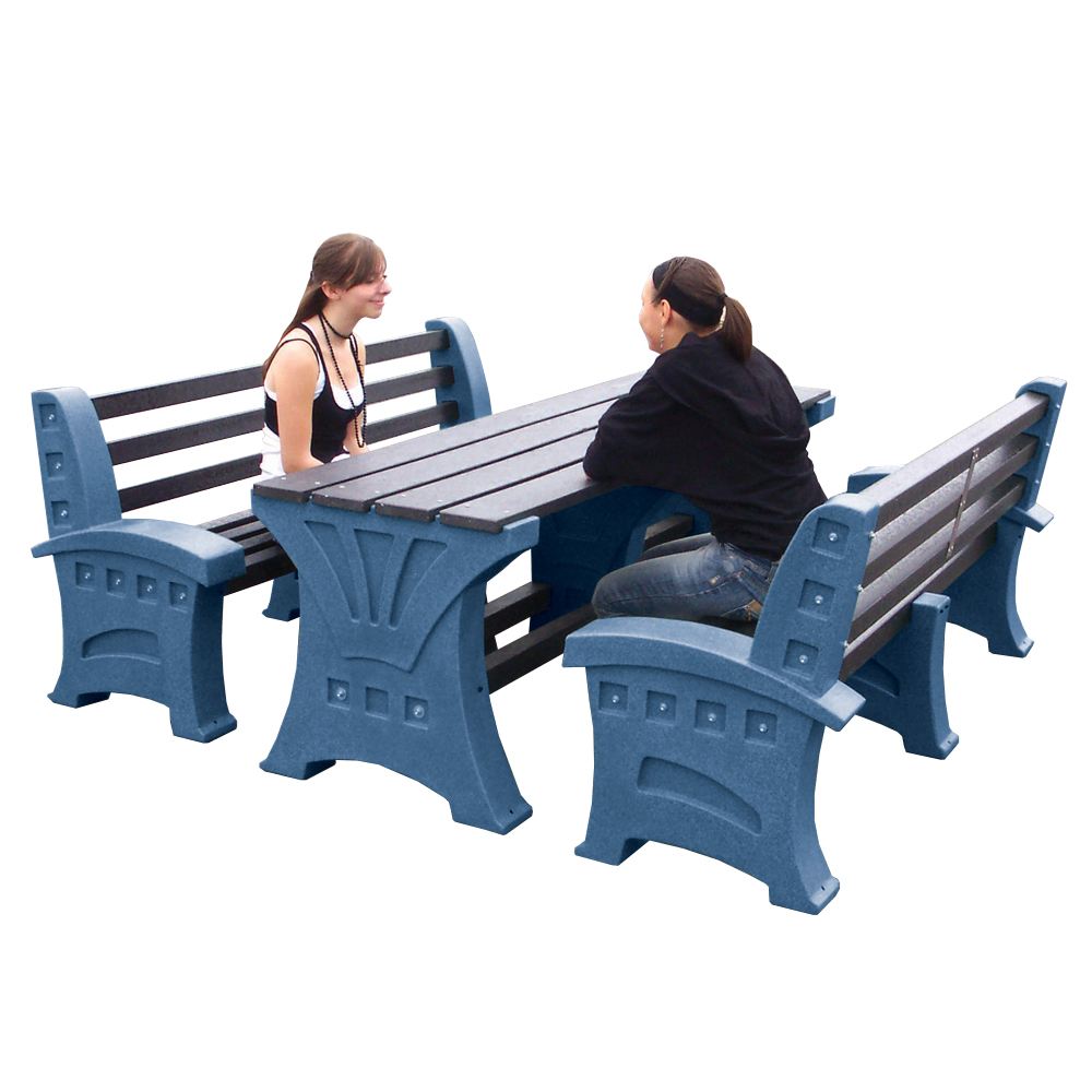 Table and 2 x Three Person Seat Table and 2 x Three Person Seat