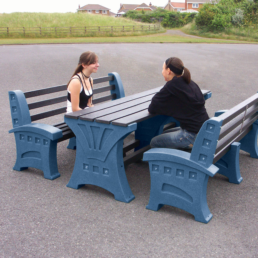 Table and 2 x Three Person Seat Table and 2 x Three Person Seat