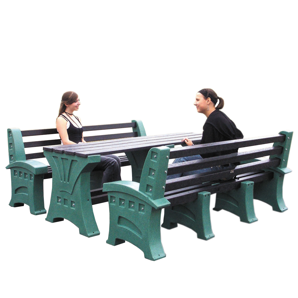 Table and 2 x Four Person Seat Table and 2 x Four Person Seat