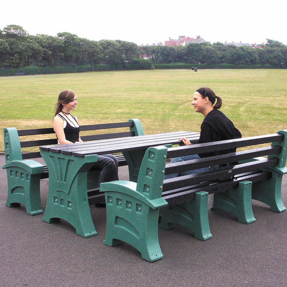 Table and 2 x Four Person Seat Table and 2 x Four Person Seat
