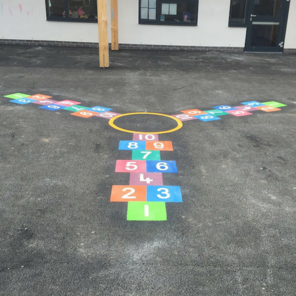 3 Way Hopscotch (using 300mm squares)