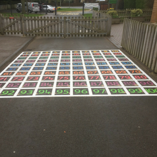 1-100 Grid Lines with Coloured Numbers 1-100 Grid Lines with Coloured Numbers