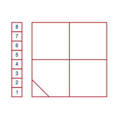 Games Square Grid with 1-8 Ladder