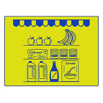 Grocers Shop Shelves Play Panel