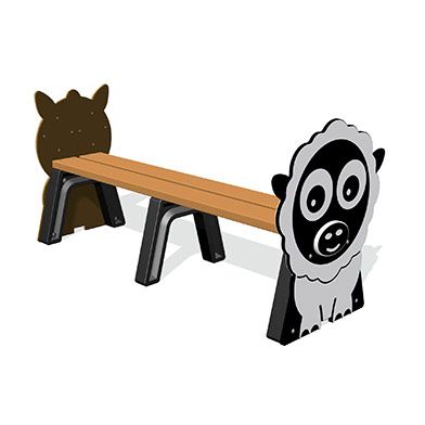 Farm Animal Bench 1.6m (various animal ends)