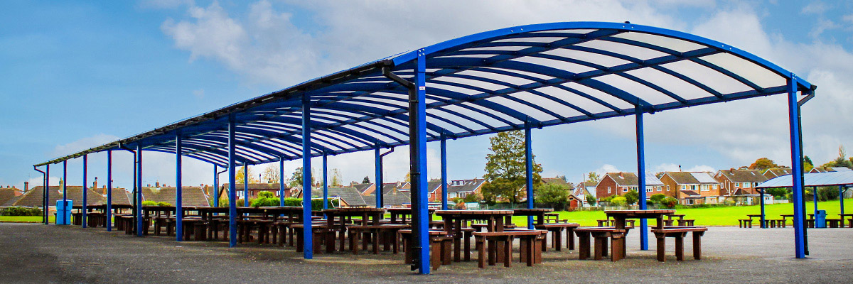 Hungerhill School's Outdoor Dining Canopies by AMV Playgrounds