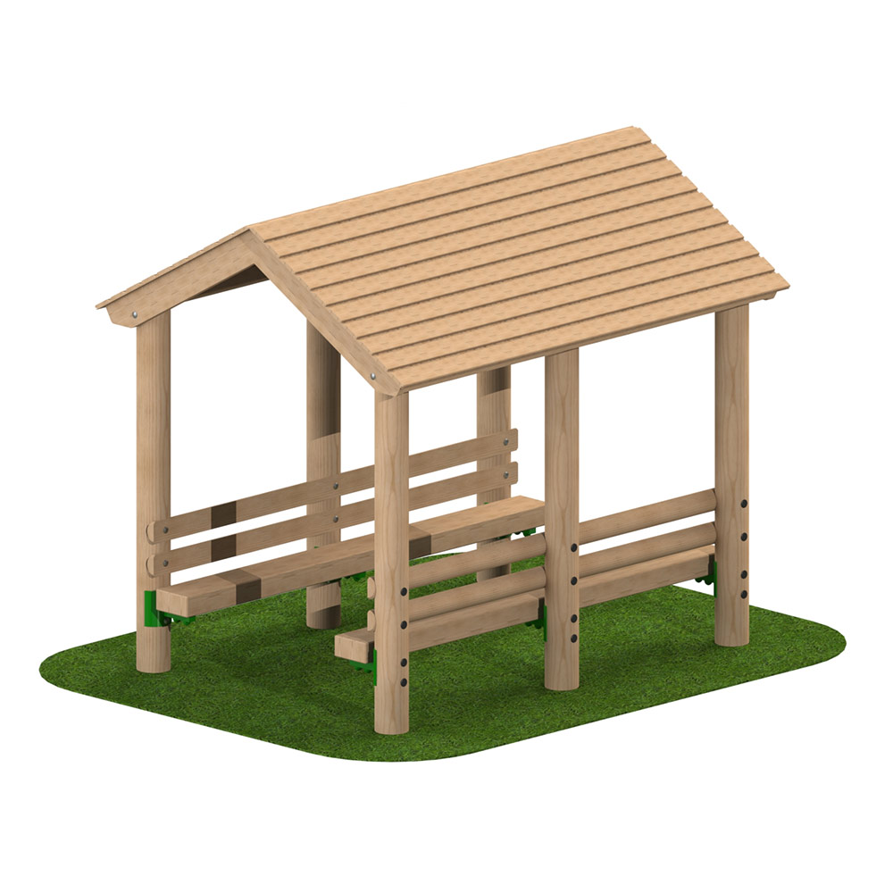 Timber Seating Shelter with Benches Timber Seating Shelter with Benches