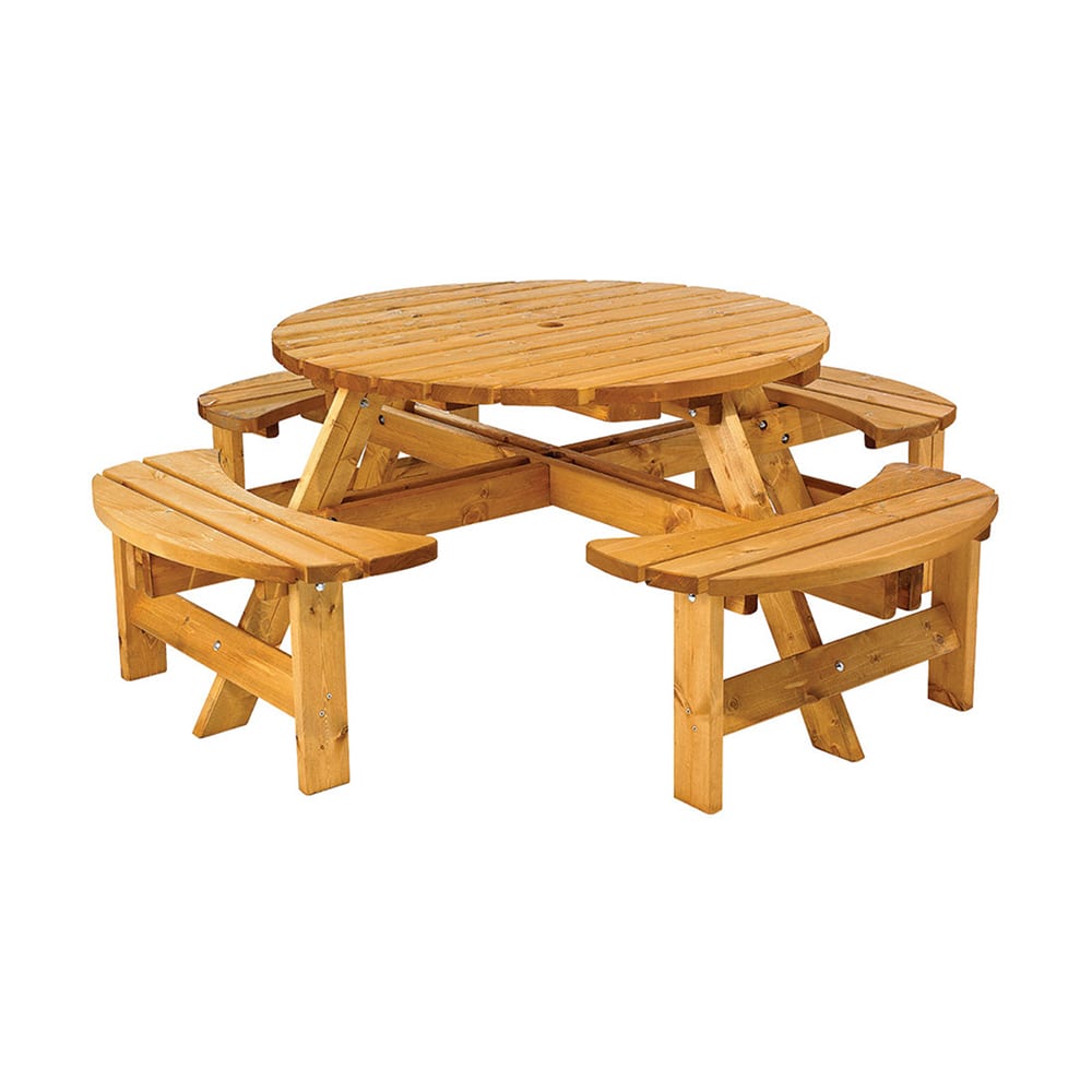 Cotswold Round Picnic Bench - Seats 8 Cotswold Round Picnic Bench - Seats 8