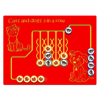 Cats and Dogs 3 in a Row Play Panel Cats and Dogs 3 in a Row Play Panel